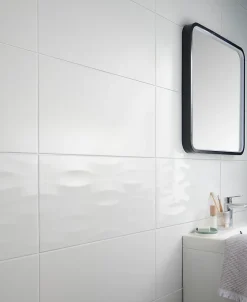 GoodHome Carrelage mural intérieur blanc brillant L.60 x l.30 cm x ép.9 mm, Perouso- Carrelage Mural Uni|Carrelage Mural Pour Douche