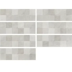 Carrelage Mural Effet Béton<Carrelage mural intérieur effet béton blanc décor carrés texturés L.90 x l.30 cm x ép.8 mm, Pavlos
