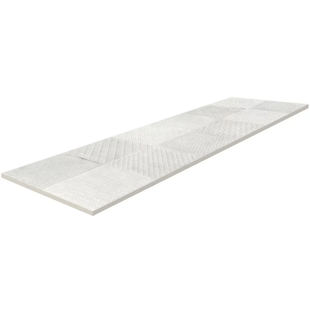 Carrelage Mural Effet Béton<Carrelage mural intérieur effet béton blanc décor carrés texturés L.90 x l.30 cm x ép.8 mm, Pavlos