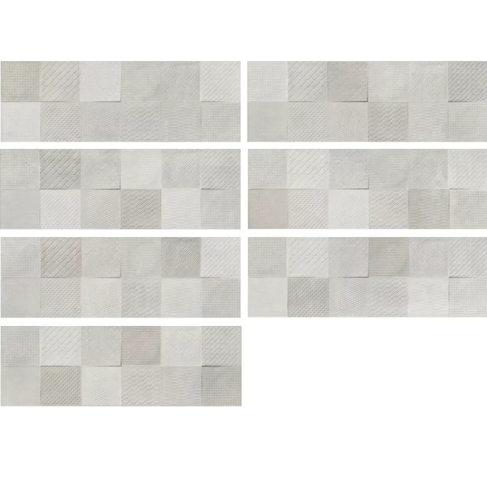 Carrelage Mural Effet Béton<Carrelage mural intérieur effet béton blanc décor carrés texturés L.90 x l.30 cm x ép.8 mm, Pavlos