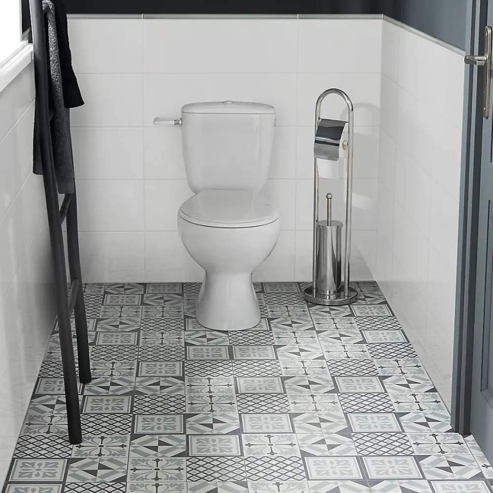 GoodHome Carrelage Mural Uni|Carrelage Mural Pour Douche<Carrelage mural intérieur grès cérame émaillé mat blanc lisse L.60 x l.20 cm x ép.8,3 mm, Plain