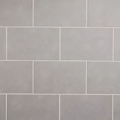 Carrelage mural intérieur effet béton gris clair mat L.40 x l.25 cm x ép.8,8 mm, Cimenti- Carrelage Mural Pour Wc|Carrelage Mural Effet Béton
