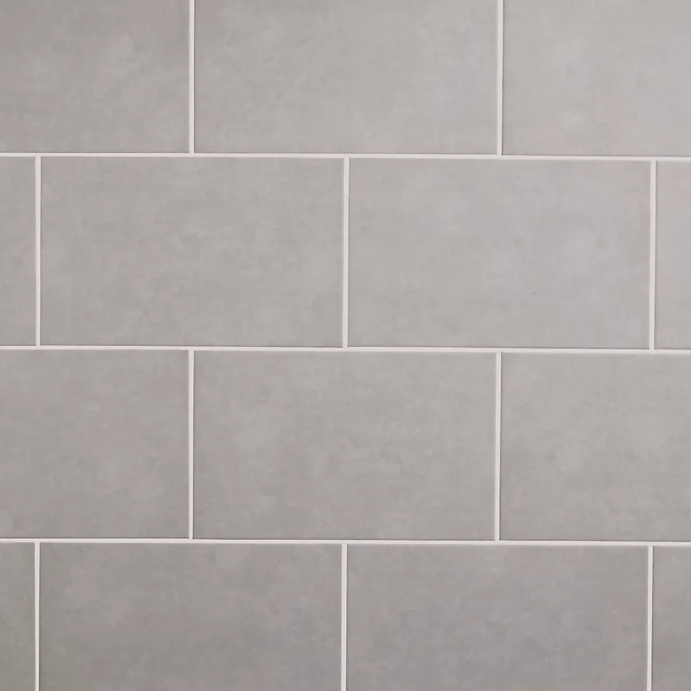 Carrelage mural intérieur effet béton gris clair mat L.40 x l.25 cm x ép.8,8 mm, Cimenti- Carrelage Mural Pour Wc|Carrelage Mural Effet Béton