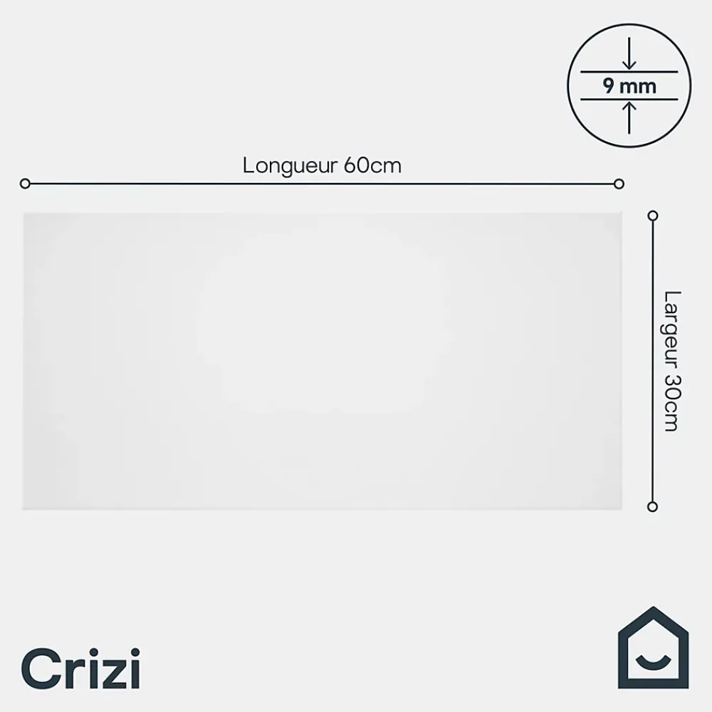 GoodHome Faïence Unie|Faïence Pour Douche<Carrelage mural intérieur blanc mat L.60 x l.30 cm x ép.9 mm, Perouso Crizi
