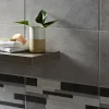 Carrelage Mural Pour Douche|Carrelage Mural Pour Cuisine<Carrelage mural intérieur décoratif effet béton, gris clair, noir L.25 x l.40 cm x ép.8,8 mm, Cimenti