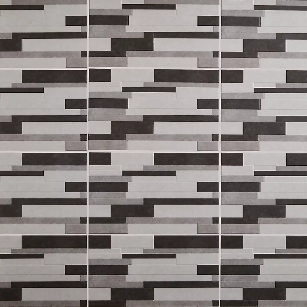 Carrelage Mural Pour Douche|Carrelage Mural Pour Cuisine<Carrelage mural intérieur décoratif effet béton, gris clair, noir L.25 x l.40 cm x ép.8,8 mm, Cimenti