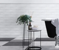 GoodHome Carrelage mural intérieur blanc brillant effet carreaux anciens L.30,1 x l.7,5 cm x ép.8,5 mm, Vernisse- Carrelage Mural Pour Wc|Carrelage Mural Uni