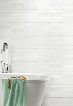 GoodHome Carrelage mural intérieur blanc brillant effet carreaux anciens L.30,1 x l.7,5 cm x ép.8,5 mm, Vernisse- Carrelage Mural Pour Wc|Carrelage Mural Uni