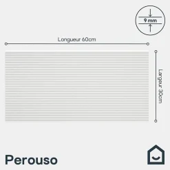 GoodHome Carrelage mural intérieur blanc mat à cannelures fines L.60 x l.30 cm x ép.9 mm, Perouso- Faïence Unie|Faïence Pour Wc