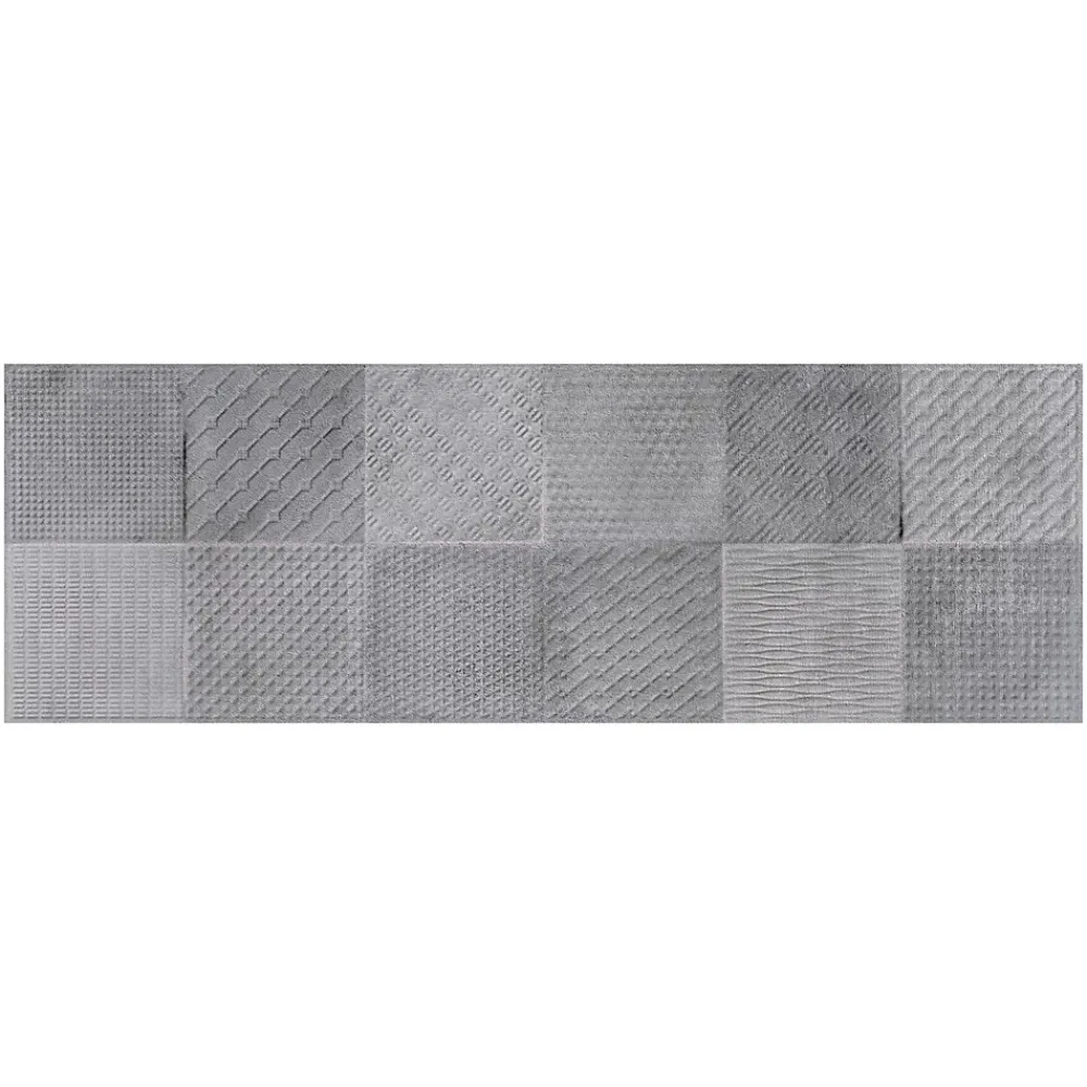 Carrelage Mural Effet Béton<Carrelage mural intérieur effet béton anthracite décor carrés texturés L.90 x l.30 cm x ép.8 mm, Pavlos