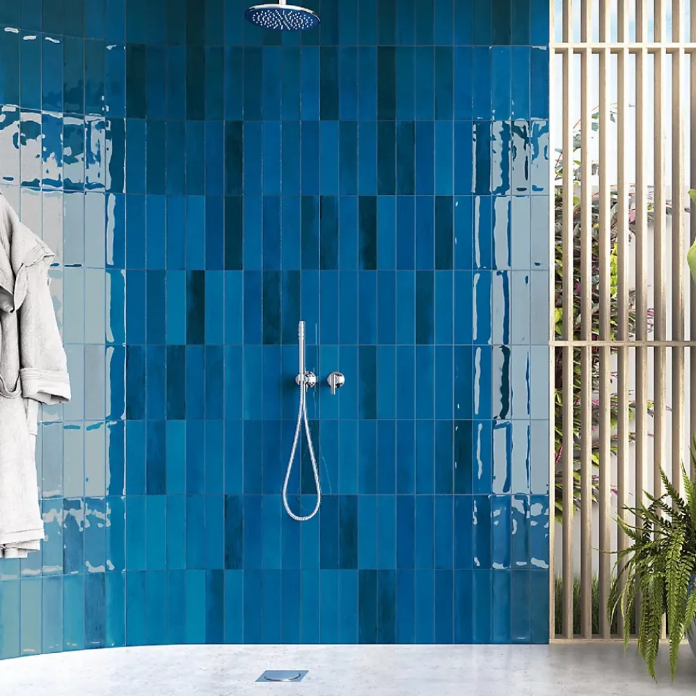 Lux Mosaic Carrelage Mural Pour Salle De Bains|Carrelage Mural Pour Douche<Carrelage mural intérieur/exterieur. Grès cérame Zellige Blue 7x28cm
