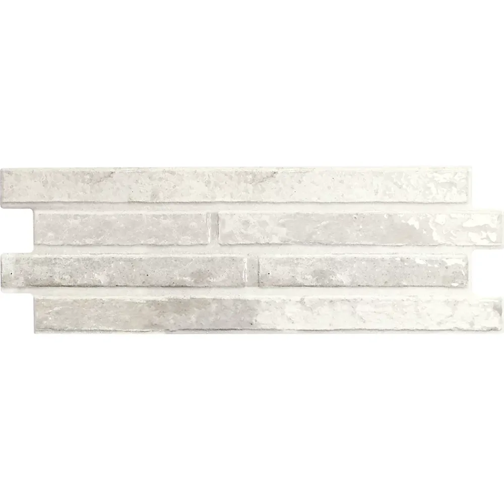 Lux Mosaic Carrelage Mural Intérieur/Extérieur Grès cérame Premium 15x45 cm Harlem White Rectangulaire Effet Brique Émailée- Carrelage Mural Effet Pierre