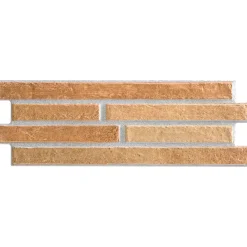 Lux Mosaic Carrelage Mural Intérieur/Extérieur Grès cérame Premium 15x45 cm Amsterdam Ocre Rectangulaire Effet Brique- Carrelage Mural Effet Pierre|Carrelage Mural Pour Wc