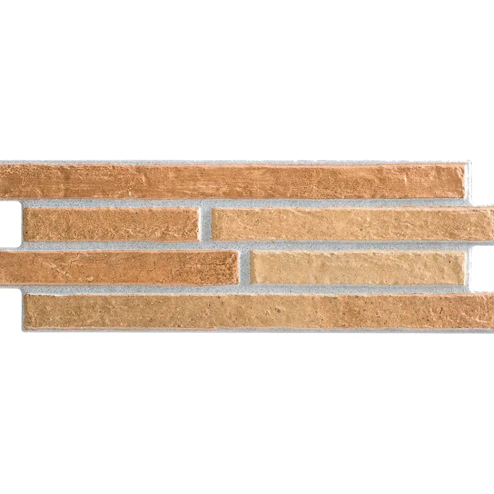 Lux Mosaic Carrelage Mural Intérieur/Extérieur Grès cérame Premium 15x45 cm Amsterdam Ocre Rectangulaire Effet Brique- Carrelage Mural Effet Pierre|Carrelage Mural Pour Wc