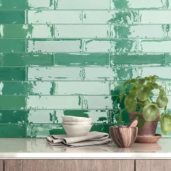 Lux Mosaic Carrelage mural intérieur/exterieur. Grès cérame Zellige Green 7x28cm- Carrelage Mural Pour Cuisine