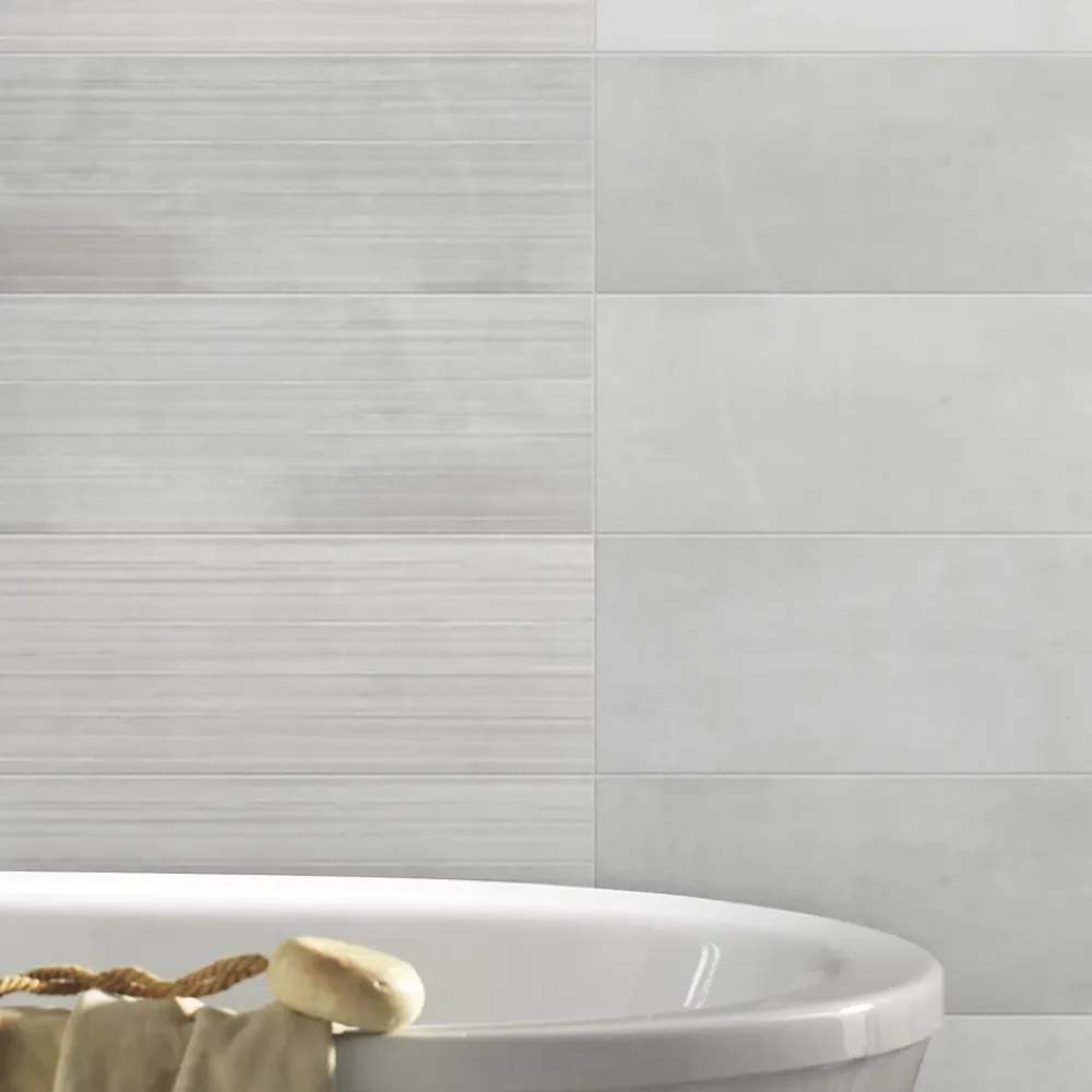 GoodHome Carrelage Mural Effet Pierre<Carrelage mural Kofrage 20x60 cm gris clair