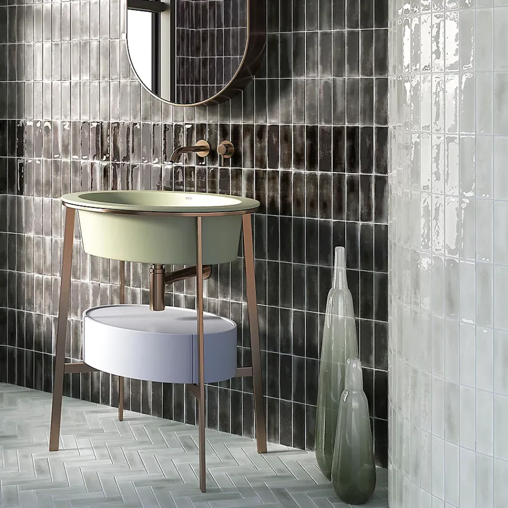 Lux Mosaic Carrelage Mural Effet Béton|Carrelage Mural Pour Pièce À Vivre<Carrelage Mural Mini Metro 5x15cm Premium. Beret Coal Matt