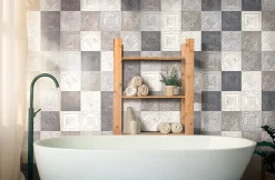 GoodHome Carrelage Mural Effet Carreaux De Ciment|Carrelage Mural Pour Douche<Carrelage mural multicolore effet carreaux de ciment L.20 x l.20 cm x ép.8 mm, Koney