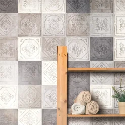 GoodHome Carrelage Mural Effet Carreaux De Ciment|Carrelage Mural Pour Douche<Carrelage mural multicolore effet carreaux de ciment L.20 x l.20 cm x ép.8 mm, Koney