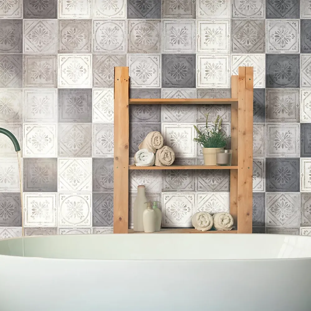 GoodHome Carrelage Mural Effet Carreaux De Ciment|Carrelage Mural Pour Douche<Carrelage mural multicolore effet carreaux de ciment L.20 x l.20 cm x ép.8 mm, Koney