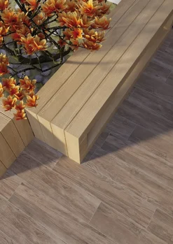 Allocarrelage Carrelage Parquet Antidérapant 20x90 Feel Brun R11 -- Carrelage Extérieur Et Terrasse