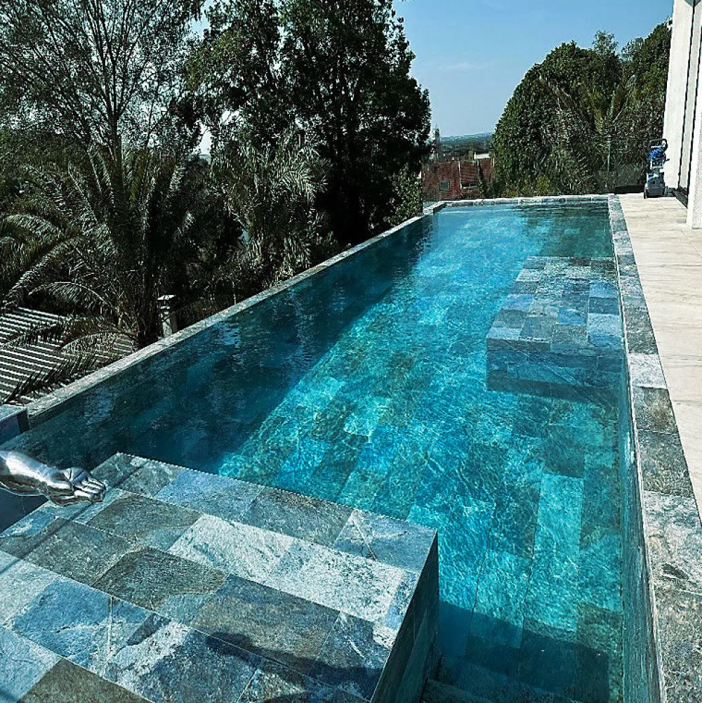 Concept Mosaïque Carrelage Extérieur Et Terrasse<Carrelage Piscine BALI BLUE 30x60 cm EFFET PIERRE DE BALI