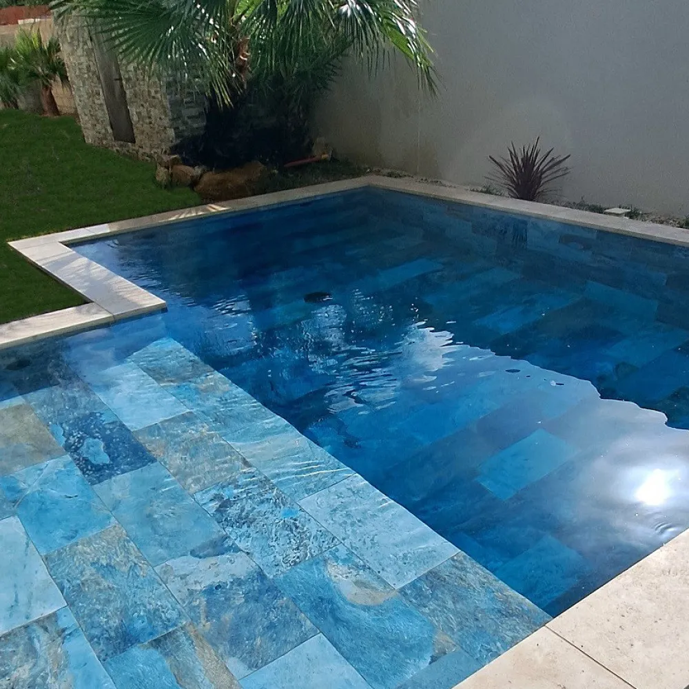 Concept Mosaïque Carrelage Extérieur Et Terrasse<Carrelage Piscine BALI BLUE 30x60 cm EFFET PIERRE DE BALI