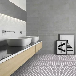 Lux Mosaic Carrelage Sol Pour Cuisine|Carrelage Sol Effet Carreaux De Ciment<Carrelage premium effect ciment mat District Circles Grise 20x20 cm