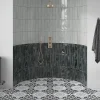 Lux Mosaic Carrelage Premium Nissel Black 7,5x30 cm Brillant Design Rustique-Industrie pour Murs Intérieurs- Faïence Pour Salle De Bains|Faïence Pour Cuisine