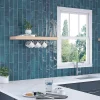 Lux Mosaic Carrelage Premium Nissel Blue 7,5x30 cm Brillant Design Rustique-Industrie pour Murs Intérieurs- Faïence Pour Cuisine