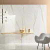 Ilcom Carrelage rectifié pour sol ou mur intérieur ou extérieur 60 cm x 120 cm - Swiss Gold- Carrelage Sol Effet Marbre|Carrelage Sol Pour Pièce À Vivre
