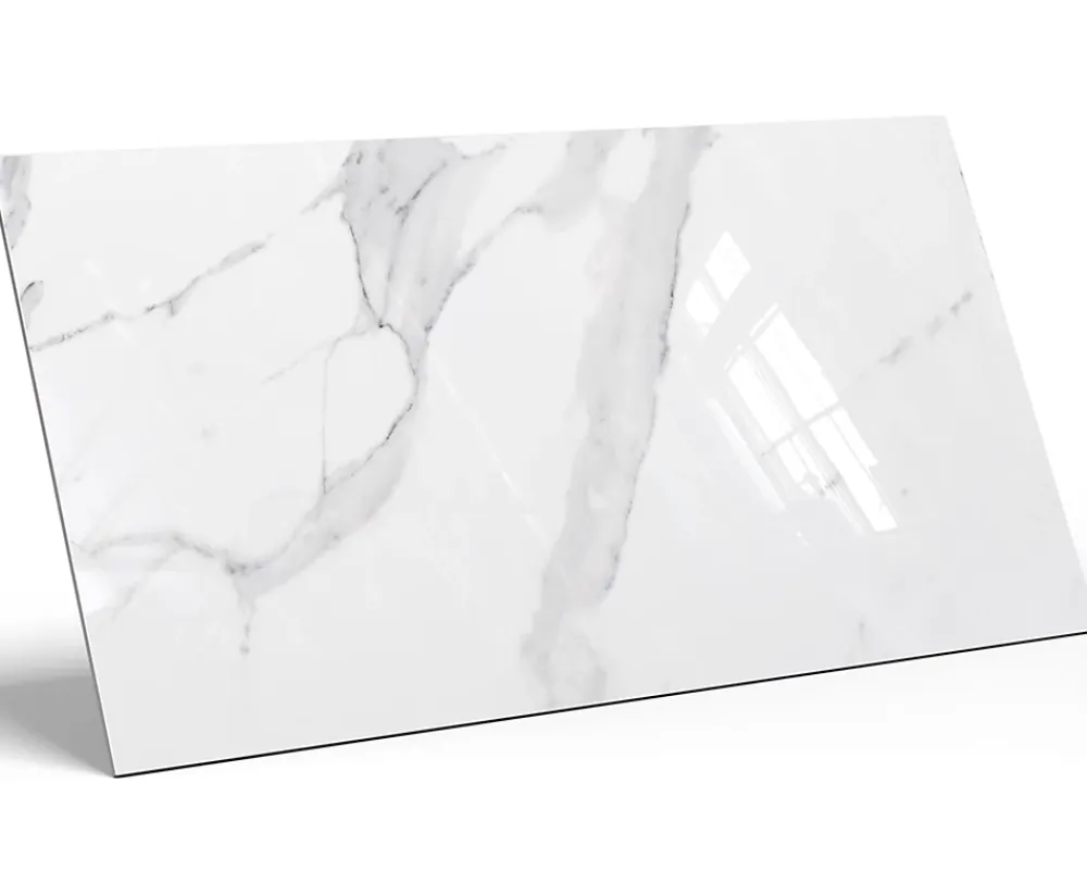 Ilcom Carrelage rectifié pour sol ou mur intérieur ou extérieur 60 cm x 120 cm - Swiss White Grey- Carrelage Sol Effet Marbre|Carrelage Sol Pour Cuisine