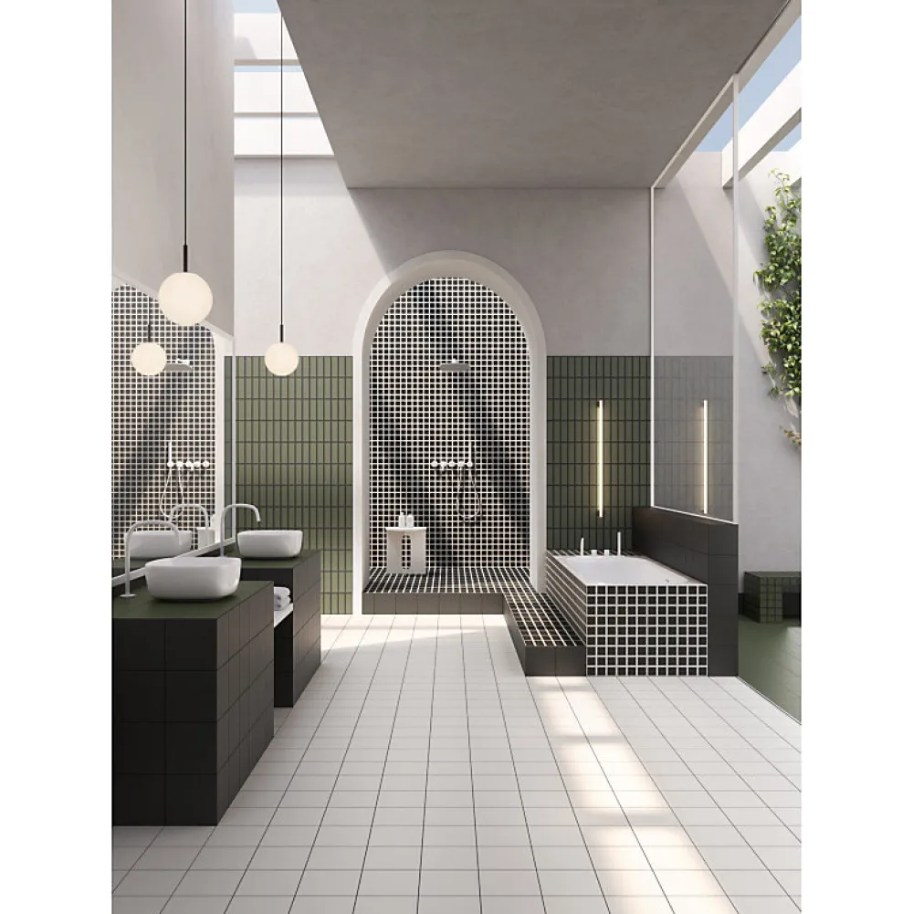 Aelle Carrelage Carrelage sol / mur blanc 18,6x18,6 cm Base OLTRE Bianco- Carrelage Sol Pour Wc|Carrelage Sol Uni