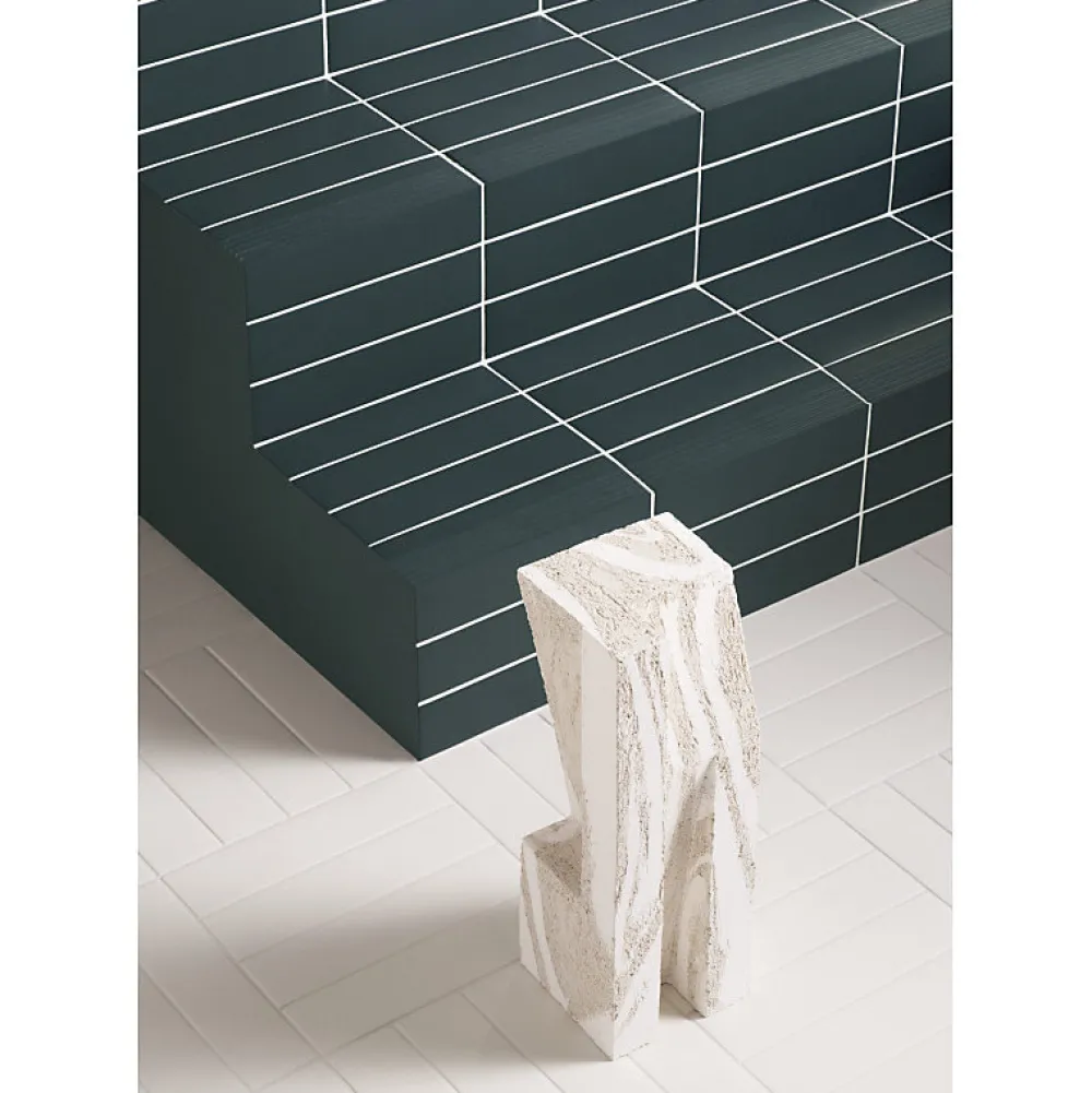 Aelle Carrelage Carrelage sol / mur brique à relief uni noir 5,6x23,2 cm MODULO INCISO CARBONE- Carrelage Sol Uni