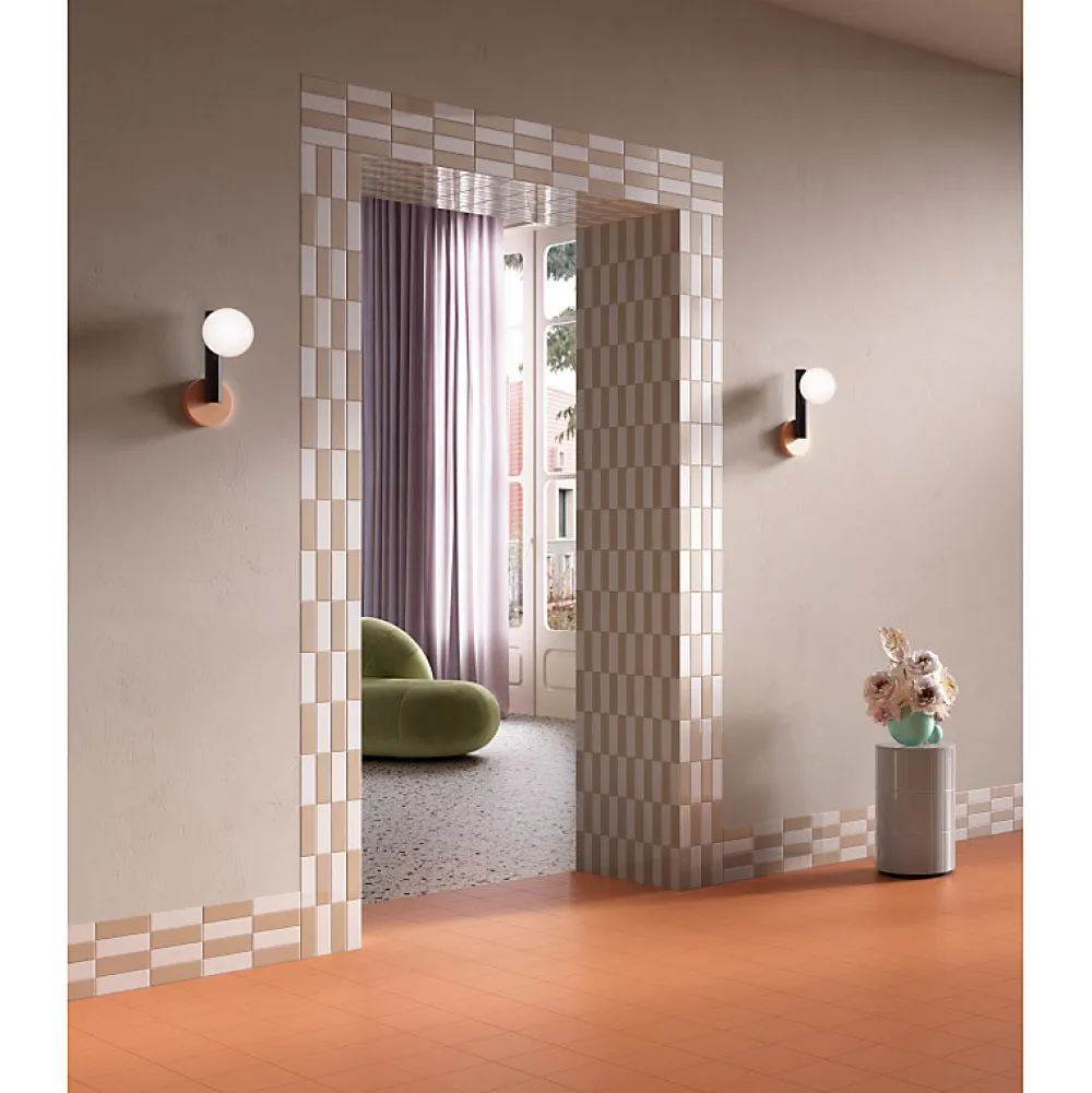 Aelle Carrelage Carrelage Sol Uni|Carrelage Sol Pour Wc<Carrelage sol / mur briquette rectangulaire uni blanc brillant 5X15 cm FÄRGBLOCK LUCIDO BIANCO FGB101L