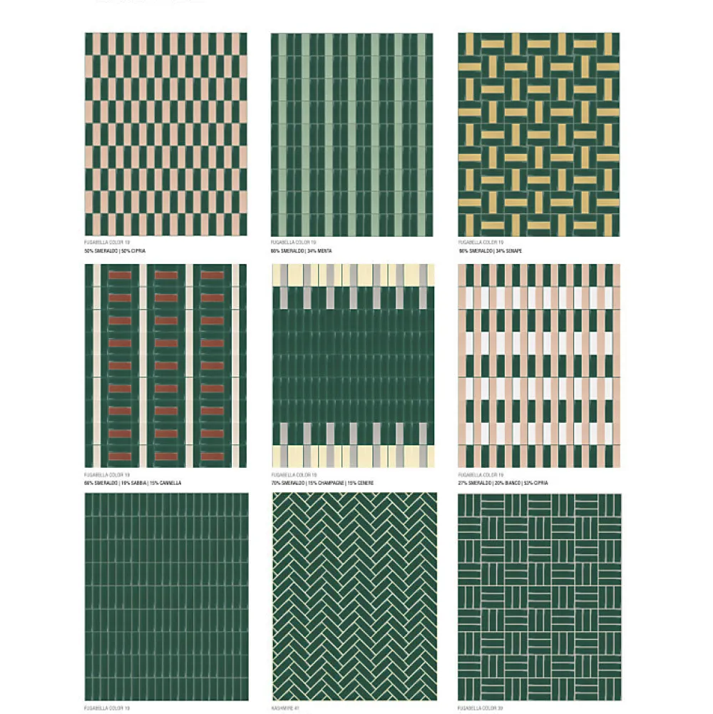 Aelle Carrelage Carrelage Sol Uni<Carrelage sol / mur briquette rectangulaire uni vert émeraude brillant 5X15 cm FÄRGBLOCK LUCIDO SMERALDO FGB107L