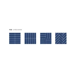 Aelle Carrelage Carrelage sol / mur briquette rectangulaire uni bleu foncé brillant 5X15 cm FÄRGBLOCK LUCIDO OCEANO FGB105L- Carrelage Sol Uni|Carrelage Sol Pour Wc