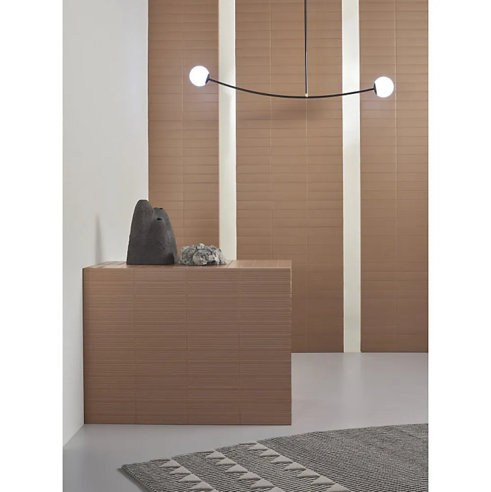 Aelle Carrelage Carrelage Sol Uni|Carrelage Sol Pour Wc<Carrelage sol / mur brique à relief uni terracotta 5,6x23,2 cm MODULO INCISO MATTONE