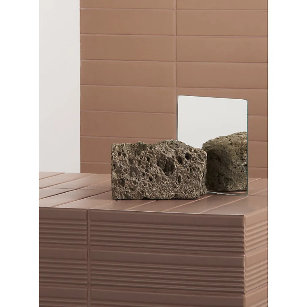 Aelle Carrelage Carrelage Sol Uni|Carrelage Sol Pour Wc<Carrelage sol / mur brique à relief uni terracotta 5,6x23,2 cm MODULO INCISO MATTONE