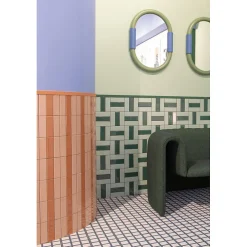 Aelle Carrelage Carrelage sol / mur briquette rectangulaire uni orange brillant 5X15 cm FÄRGBLOCK LUCIDO ARANCIO FGB109L- Carrelage Sol Pour Wc