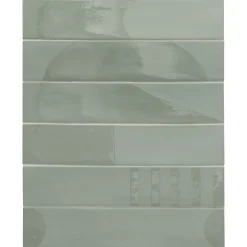 Aelle Carrelage Carrelage Sol Pour Salle De Bains|Carrelage Sol Effet Béton<Carrelage sol / mur brique déco mixe mate et brillant effet béton vert menthe 6x30 cm WADI DECOR MINT