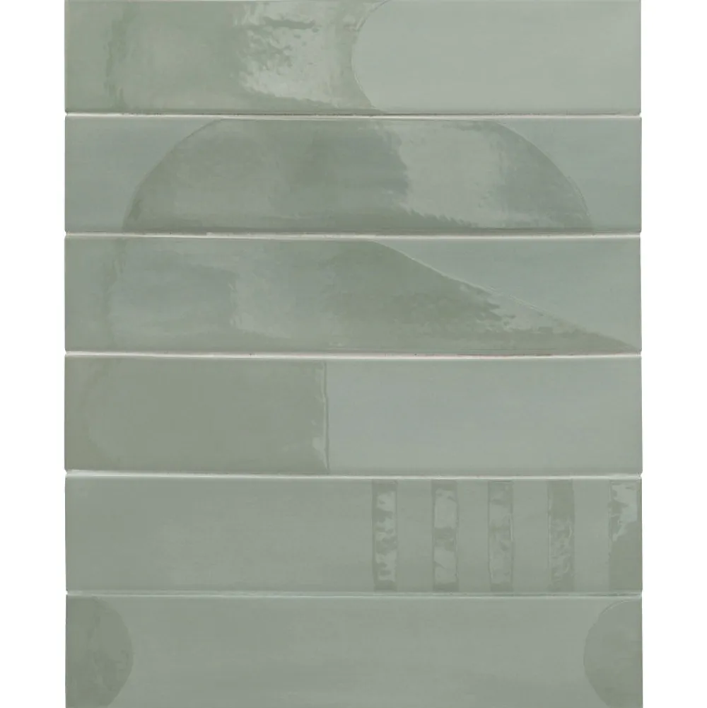 Aelle Carrelage Carrelage Sol Pour Salle De Bains|Carrelage Sol Effet Béton<Carrelage sol / mur brique déco mixe mate et brillant effet béton vert menthe 6x30 cm WADI DECOR MINT