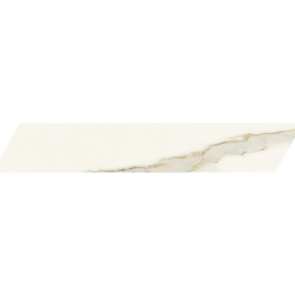 Aelle Carrelage Carrelage sol / mur chevron effet marbre beige 7,4X45 cm - SCULTOREA Calacatta oro fino chevron J472- Carrelage Sol Effet Marbre