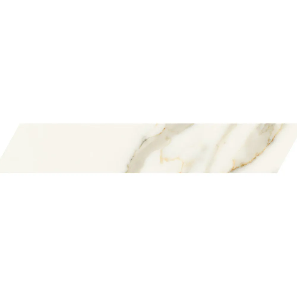 Aelle Carrelage Carrelage sol / mur chevron effet marbre beige 7,4X45 cm - SCULTOREA Calacatta oro fino chevron J472- Carrelage Sol Effet Marbre