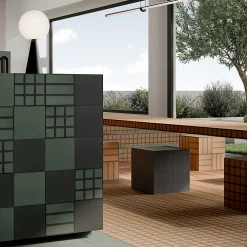 Aelle Carrelage Carrelage Sol Pour Wc|Carrelage Sol Uni<Carrelage sol / mur décor géométrique vvert et terracotta 18,6x18,6 cm OLTRE3 Verde Cotto