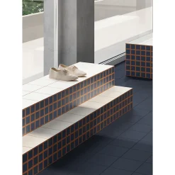 Aelle Carrelage Carrelage Sol Uni|Carrelage Sol Pour Wc<Carrelage sol / mur décor mosaique terracotta et bleu 18,6x18,6 cm OLTRE9 Cotto Blu