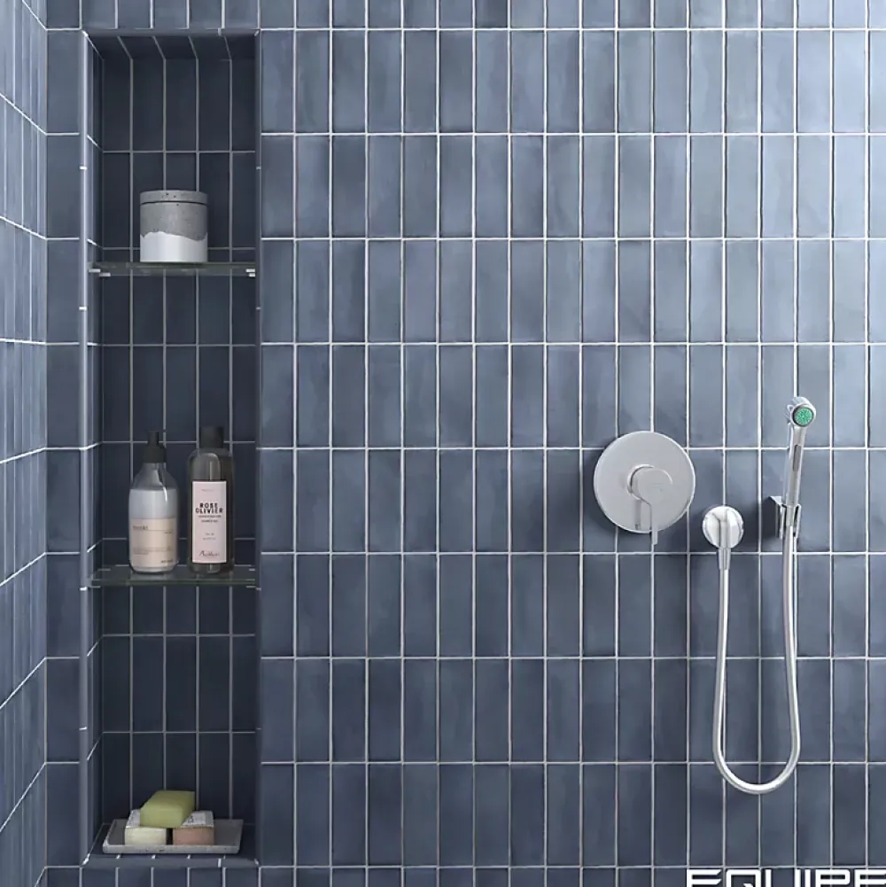 Aelle Carrelage Carrelage sol / mur effet zellige bejmat marocain 5X15 cm bleu mate 5X15 cm COCO BLUE NIGHT MATT- Carrelage Sol Pour Wc