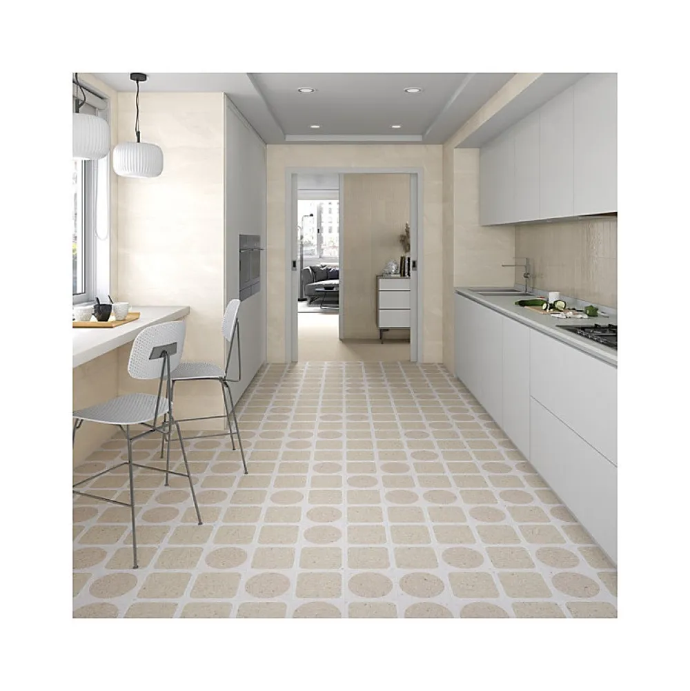 Aelle Carrelage Carrelage sol / mur effet terrazzo 80x80 cm NIZA-R Beige- Carrelage Sol Effet Pierre