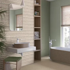 Aelle Carrelage Carrelage sol / mur effet terrazzo 80x80 cm NIZA-R Beige- Carrelage Sol Effet Pierre