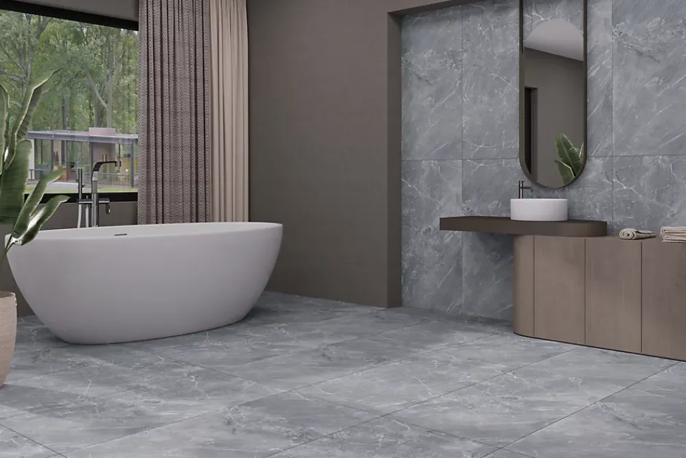 Limcaro Carrelage Sol Effet Marbre|Carrelage Sol Pour Pièce À Vivre<Carrelage sol / mur effet marbre gris NEPTUNE GREY l.60 x L.120 cm Mat